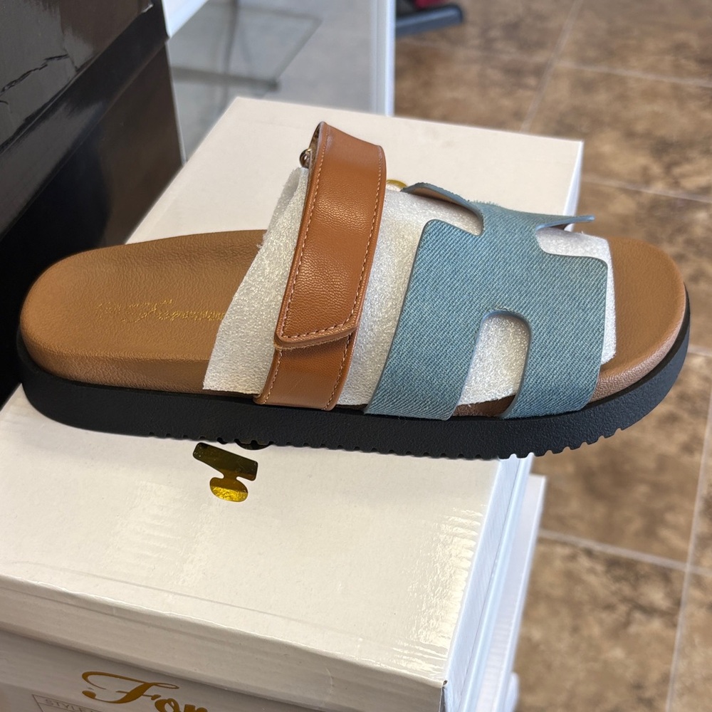 Stylish Denim Slide Sandals